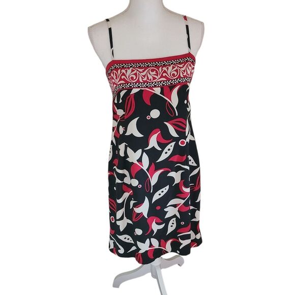 y2k vintage inc international concepts 100% silk shift dress print size 10 - Picture 1 of 3